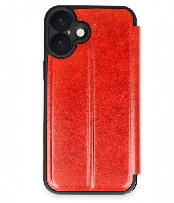 Newface iPhone 16 Plus Kılıf Flip Cover - Kırmızı
