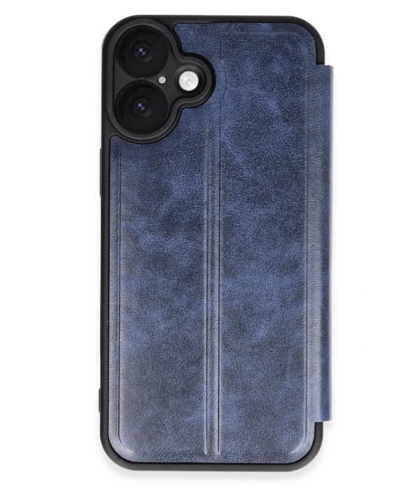 Newface iPhone 16 Plus Kılıf Flip Cover - Lacivert