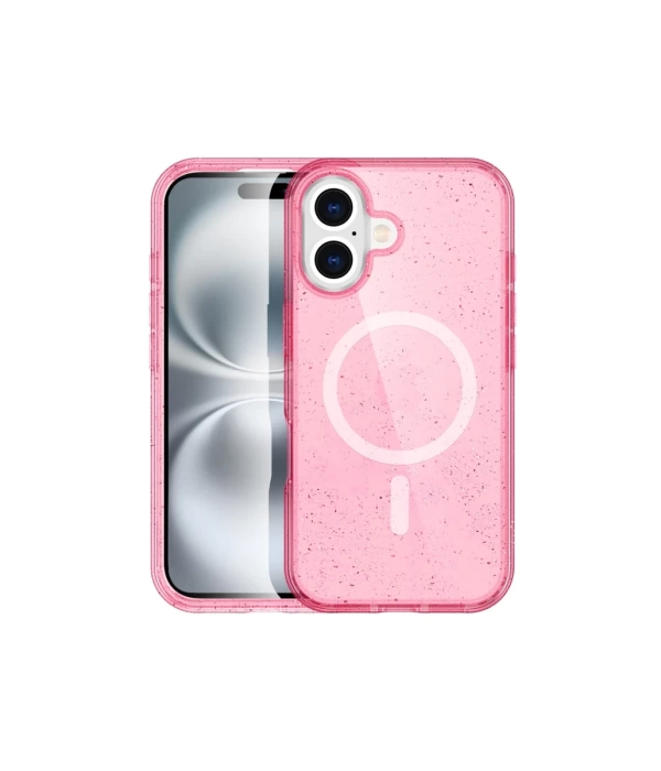 Newface iPhone 16 Plus Kılıf Glow Magsafe Kapak - Pembe