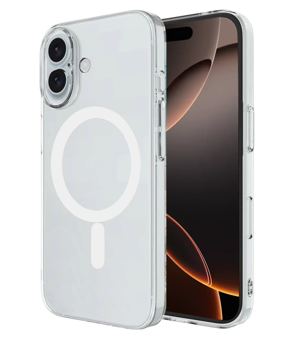Newface iPhone 16 Plus Kılıf Magneticsafe Şeffaf Silikon - Şeffaf