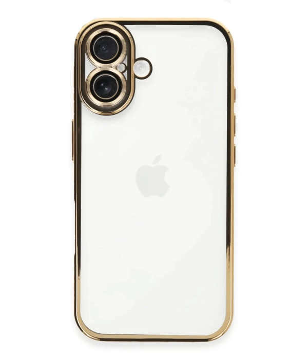 Newface iPhone 16 Plus Kılıf Razer Lensli Silikon - Gold