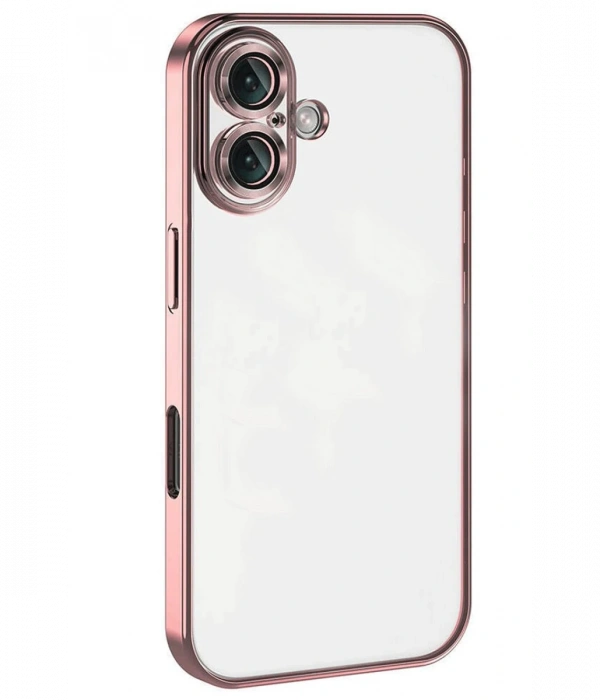 Newface iPhone 16 Plus Kılıf Razer Lensli Silikon - Pembe