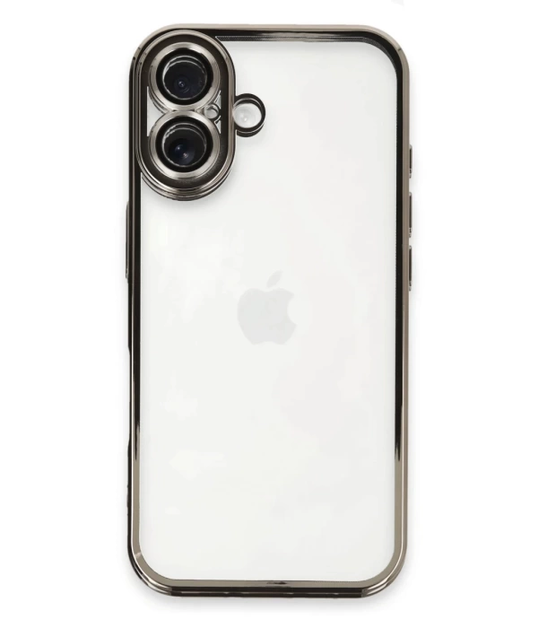 Newface iPhone 16 Plus Kılıf Razer Lensli Silikon - Titanyum Gri