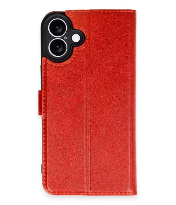 Newface iPhone 16 Plus Kılıf Trend S Plus Kapaklı Kılıf - Kırmızı