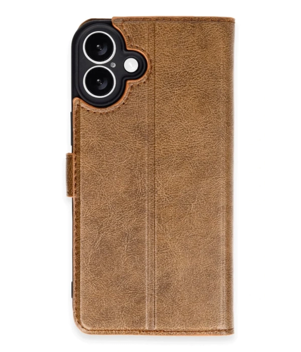 Newface iPhone 16 Plus Kılıf Trend S Plus Kapaklı Kılıf - Taba