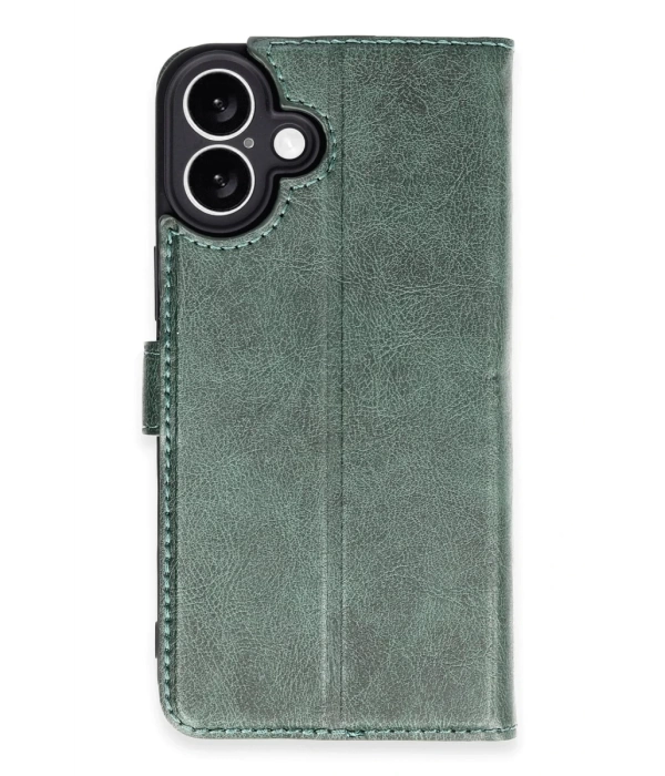 Newface iPhone 16 Plus Kılıf Trend S Plus Kapaklı Kılıf - Yeşil