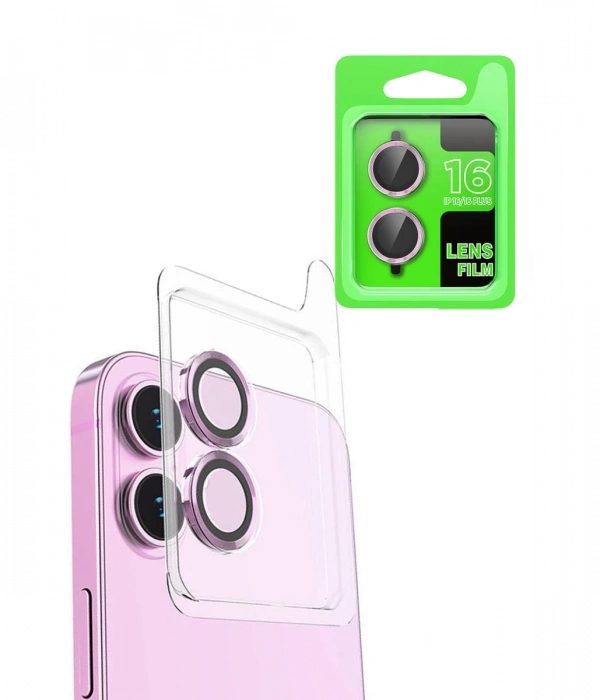 Newface iPhone 16 Plus Raze Metal Kamera Lens - Pembe