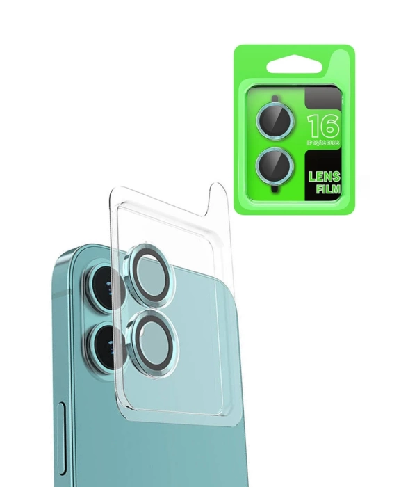 Newface iPhone 16 Plus Raze Metal Kamera Lens - Turkuaz