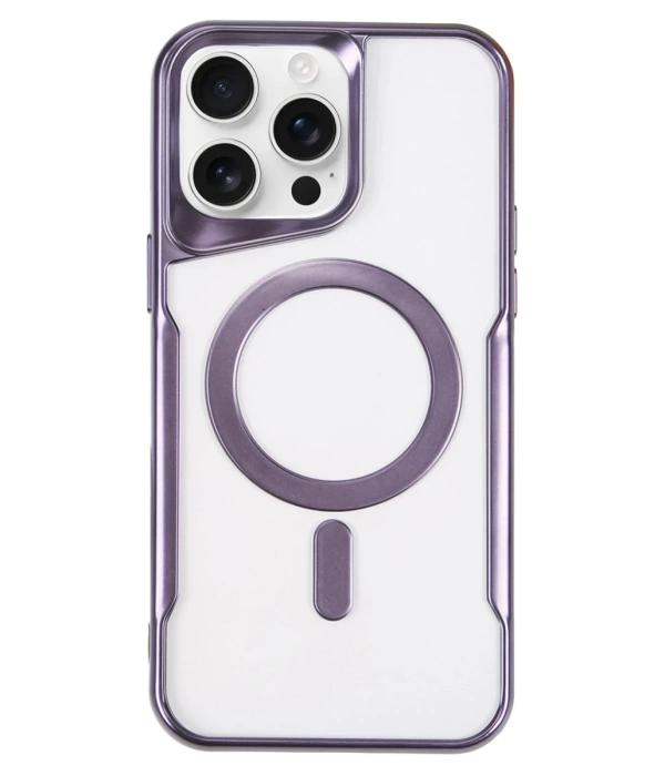 Newface iPhone 16 Pro Kılıf Boyi Magsafe Silikon Kapak - Derin Mor