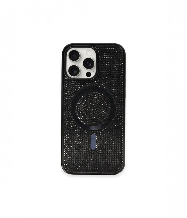 Newface iPhone 16 Pro Kılıf Diamond Magsafe Kapak - Siyah