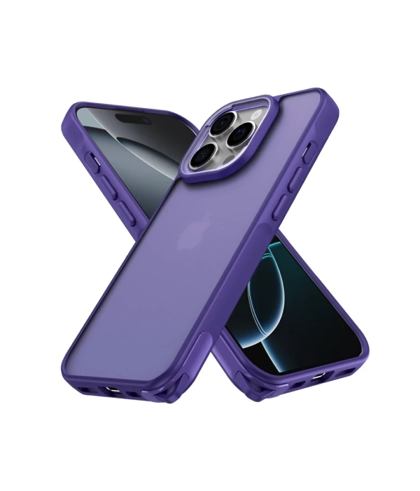 Newface iPhone 16 Pro Kılıf Elegant Kapak - Derin Mor