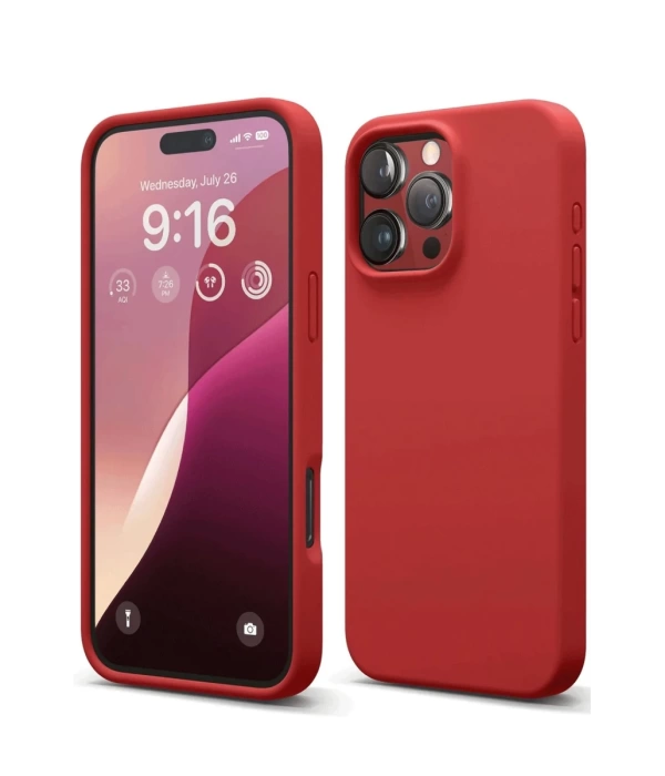 Newface iPhone 16 Pro Kılıf First Silikon - Kırmızı