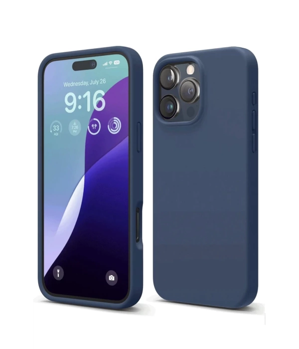 Newface iPhone 16 Pro Kılıf First Silikon - Lacivert