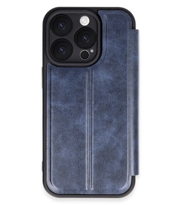 Newface iPhone 16 Pro Kılıf Flip Cover - Lacivert