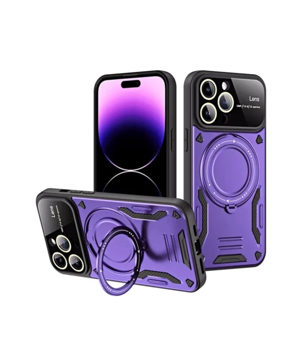 Newface iPhone 16 Pro Kılıf Joy Lens Standlı Kapak - Mor