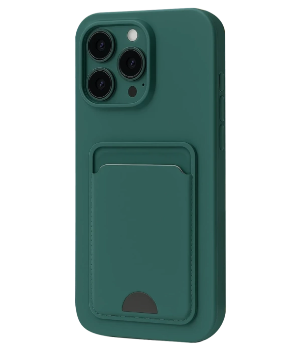 Newface iPhone 16 Pro Kılıf Kelvin Kartvizitli Silikon - Koyu Yeşil
