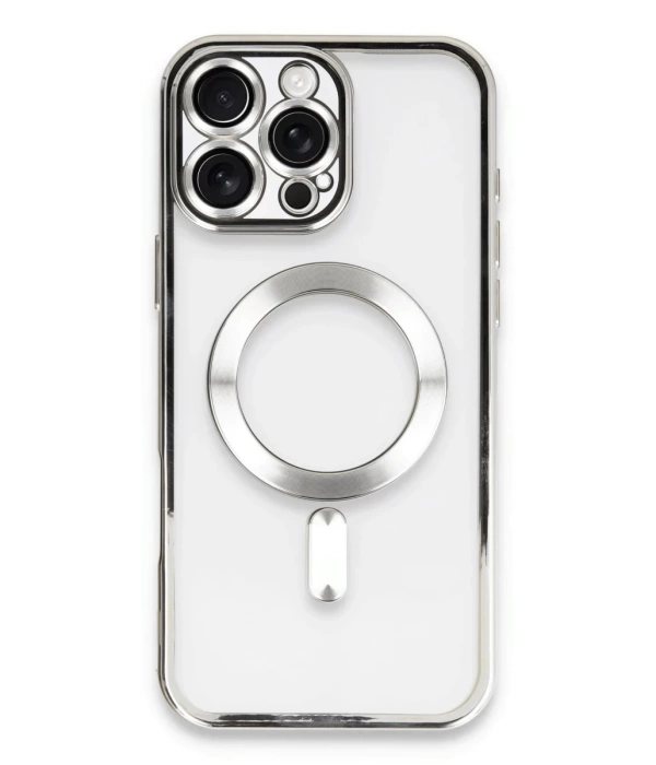Newface iPhone 16 Pro Kılıf Kross Magneticsafe Kapak - Gümüş