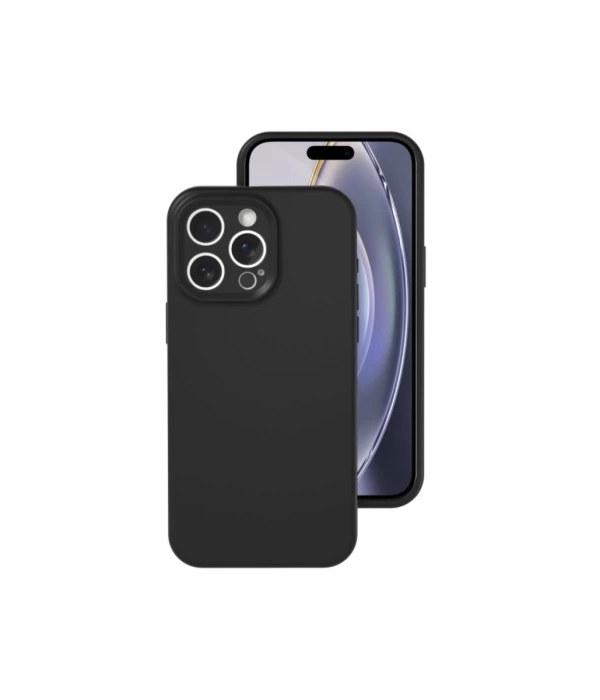 Newface iPhone 16 Pro Kılıf Nano içi Kadife Silikon - Siyah