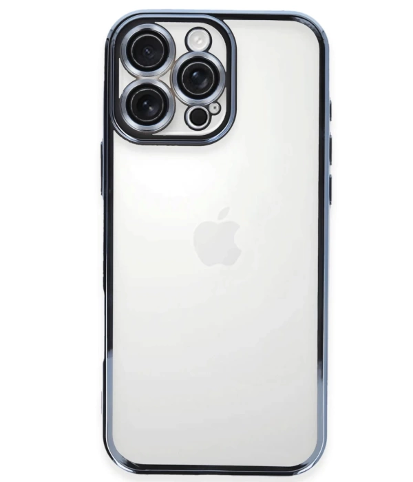 Newface iPhone 16 Pro Kılıf Razer Lensli Silikon - Açık Mavi