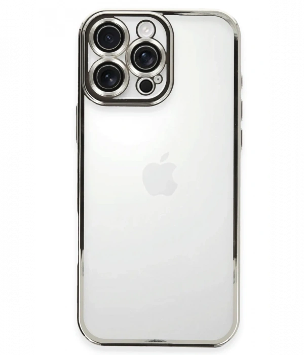 Newface iPhone 16 Pro Kılıf Razer Lensli Silikon - Gümüş