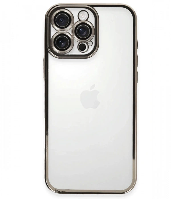 Newface iPhone 16 Pro Kılıf Razer Lensli Silikon - Titanyum Gri