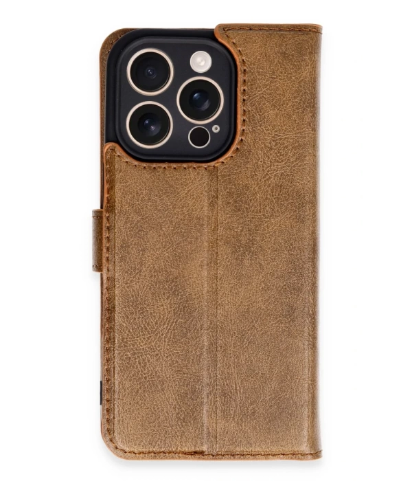 Newface iPhone 16 Pro Kılıf Trend S Plus Kapaklı Kılıf - Taba