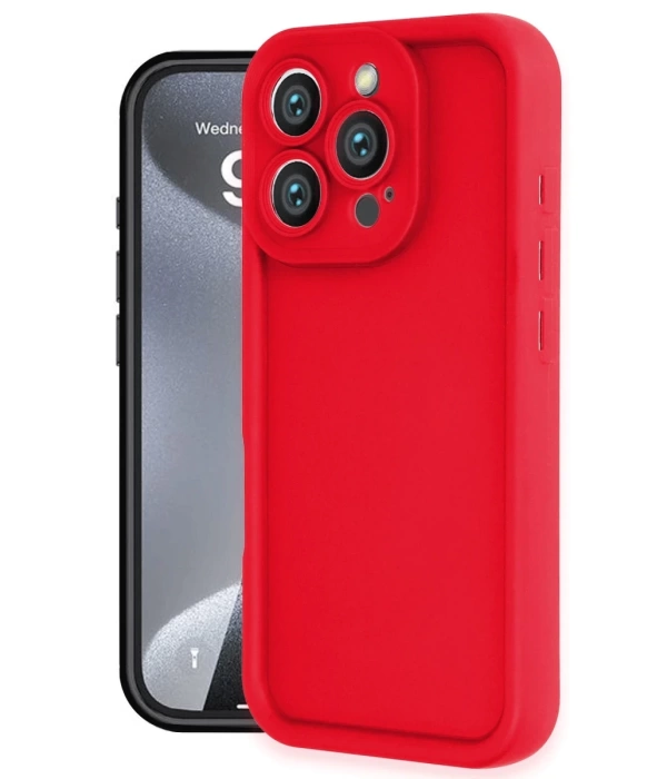 Newface iPhone 16 Pro Kılıf Viera Silikon - Kırmızı