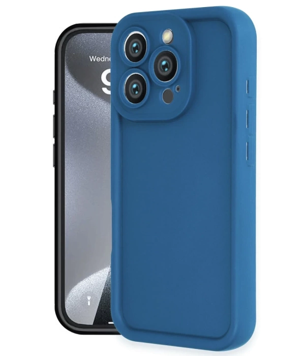Newface iPhone 16 Pro Kılıf Viera Silikon - Mavi