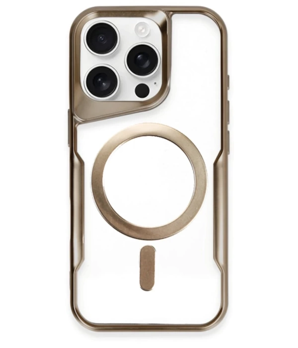 Newface iPhone 16 Pro Max Kılıf Boyi Magsafe Silikon Kapak - Kahverengi