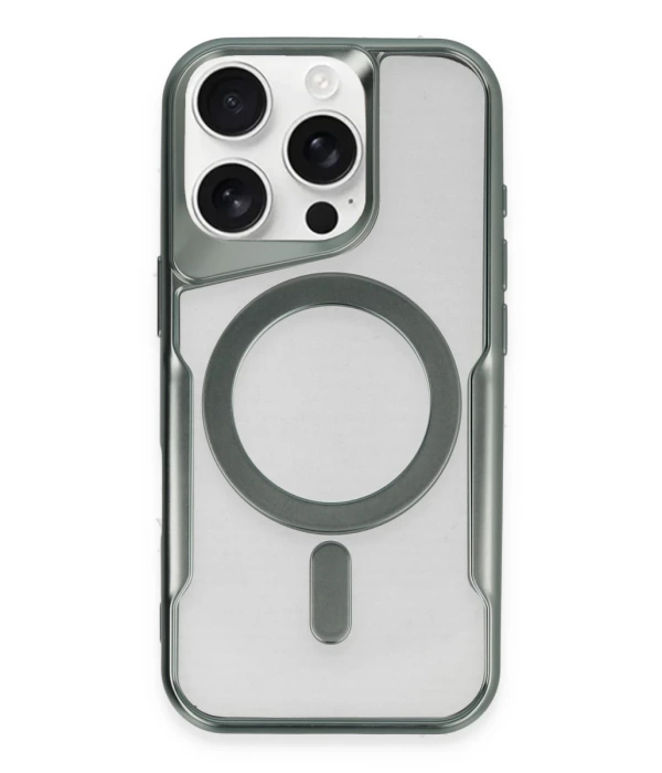 Newface iPhone 16 Pro Max Kılıf Boyi Magsafe Silikon Kapak - Yeşil