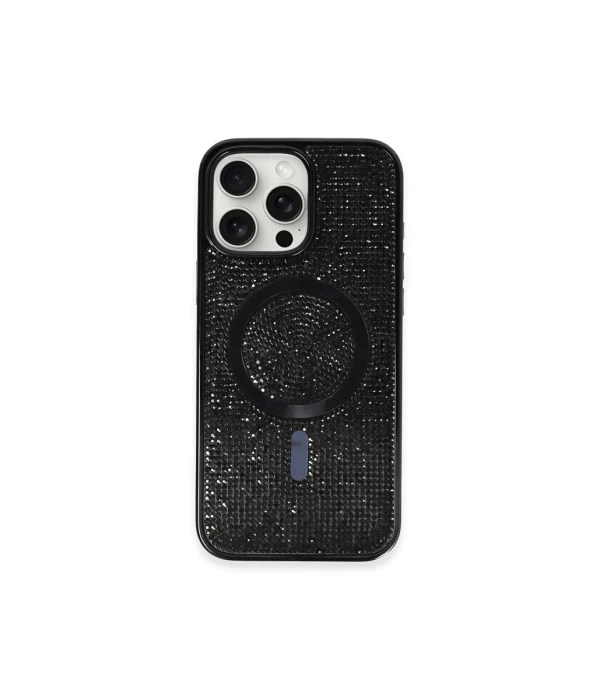 Newface iPhone 16 Pro Max Kılıf Diamond Magsafe Kapak - Siyah