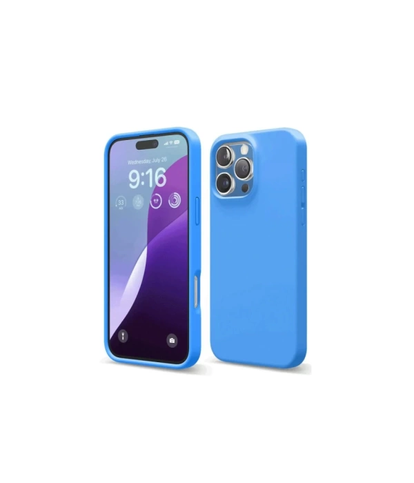 Newface iPhone 16 Pro Max Kılıf First Silikon - Mavi