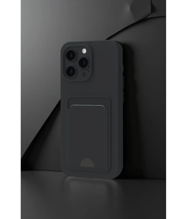 Newface iPhone 16 Pro Max Kılıf Kelvin Kartvizitli Silikon - Siyah