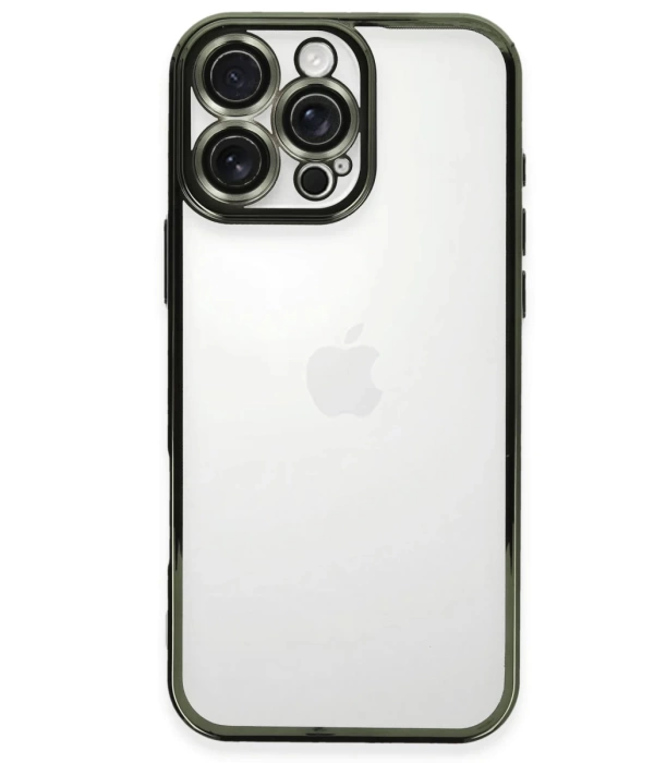 Newface iPhone 16 Pro Max Kılıf Razer Lensli Silikon - Yeşil