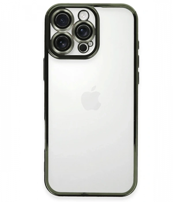 Newface iPhone 16 Pro Max Kılıf Razer Lensli Silikon - Yeşil