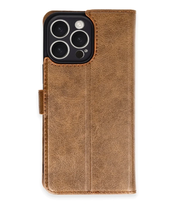 Newface iPhone 16 Pro Max Kılıf Trend S Plus Kapaklı Kılıf - Taba