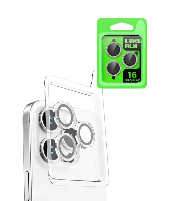 Newface iPhone 16 Pro Max Raze Metal Kamera Lens - Beyaz