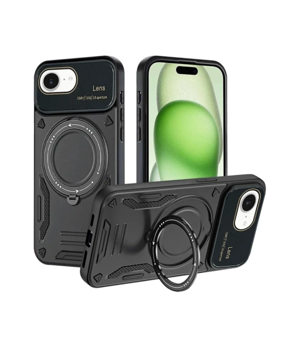 Newface iPhone 16E Kılıf Joy Lens Standlı Kapak