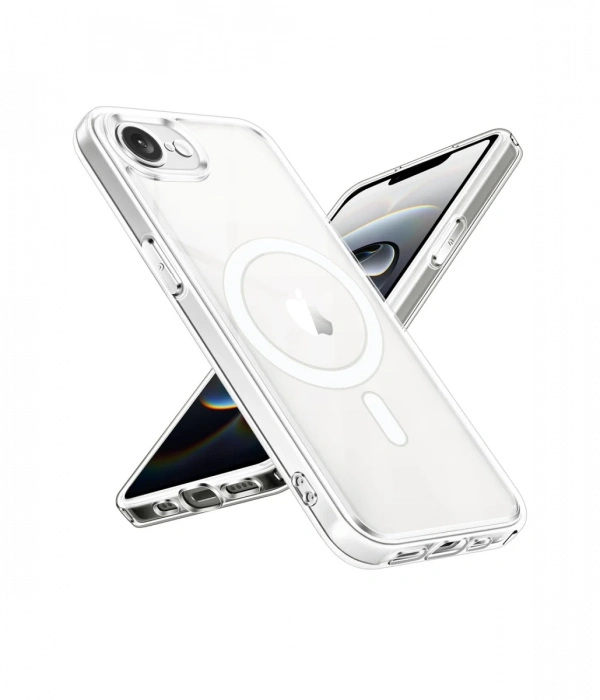 Joy Tekno iPhone 16E Kılıf Magneticsafe Şeffaf Silikon - Şeffaf
