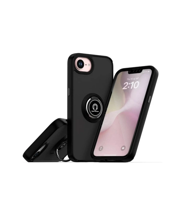 Newface iPhone 16E Kılıf Montreal Yüzüklü Silikon Kapak