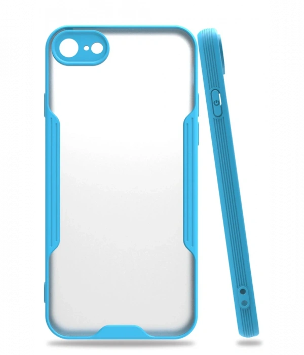 Newface iPhone 7 Kılıf Platin Silikon - Mavi