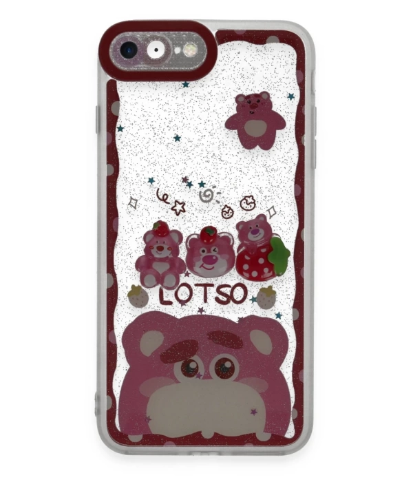 Newface iPhone 7 Kılıf Sweet Desenli Silikon Kapak - Pembe