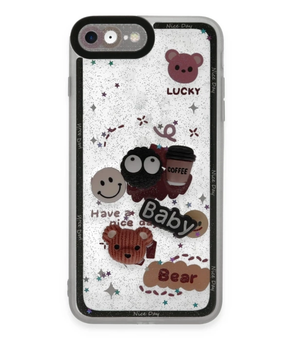 Newface iPhone 7 Kılıf Sweet Desenli Silikon Kapak - Sarı