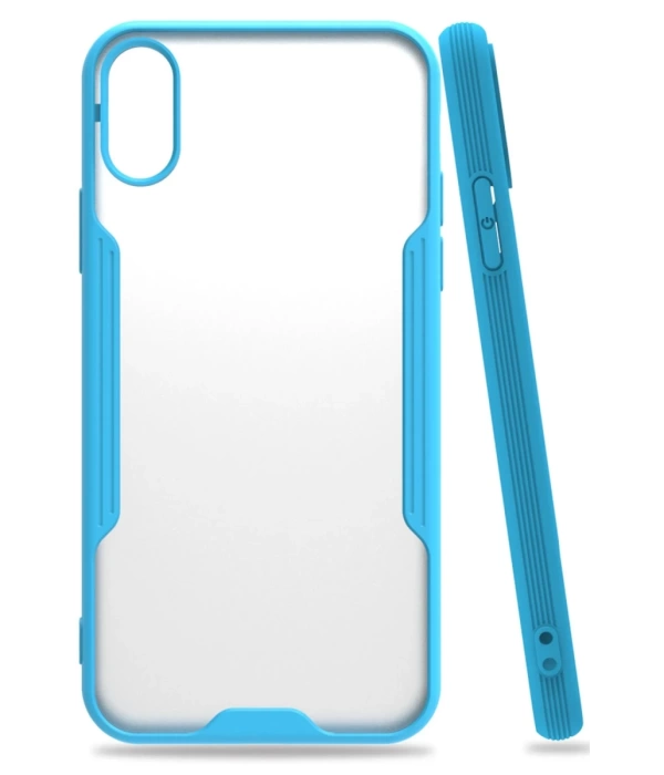 Newface iPhone X Kılıf Platin Silikon - Mavi