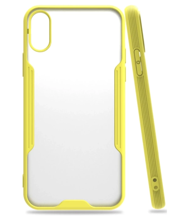 Newface iPhone X Kılıf Platin Silikon - Sarı
