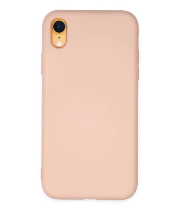 Newface iPhone XR Kılıf Nano içi Kadife Silikon - Pudra