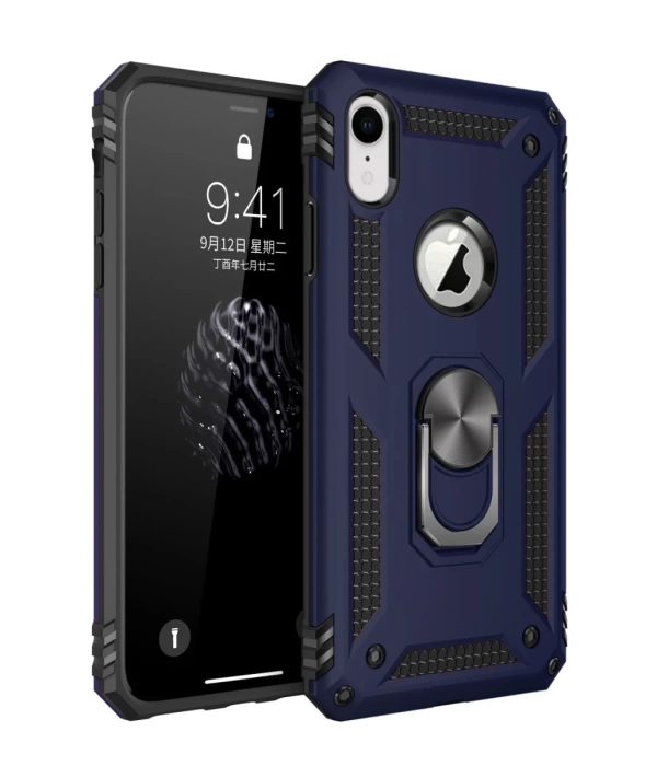 Newface iPhone XR Kılıf Sofya Yüzüklü Silikon Kapak