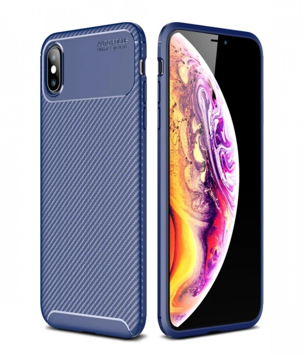 Newface iPhone XS Max Kılıf Auto Focus Karbon Kapak