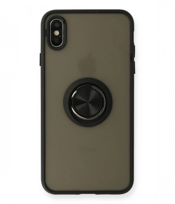 Newface iPhone XS Max Kılıf Montreal Yüzüklü Silikon Kapak