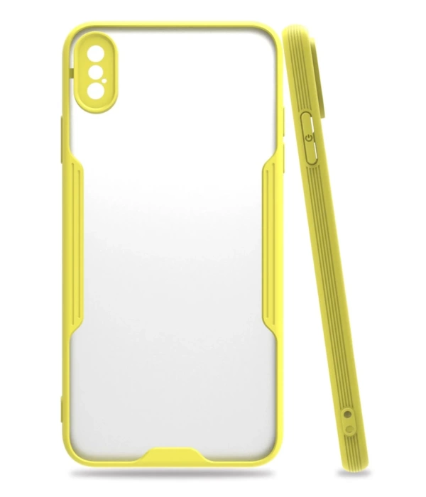 Newface iPhone XS Max Kılıf Platin Silikon - Sarı